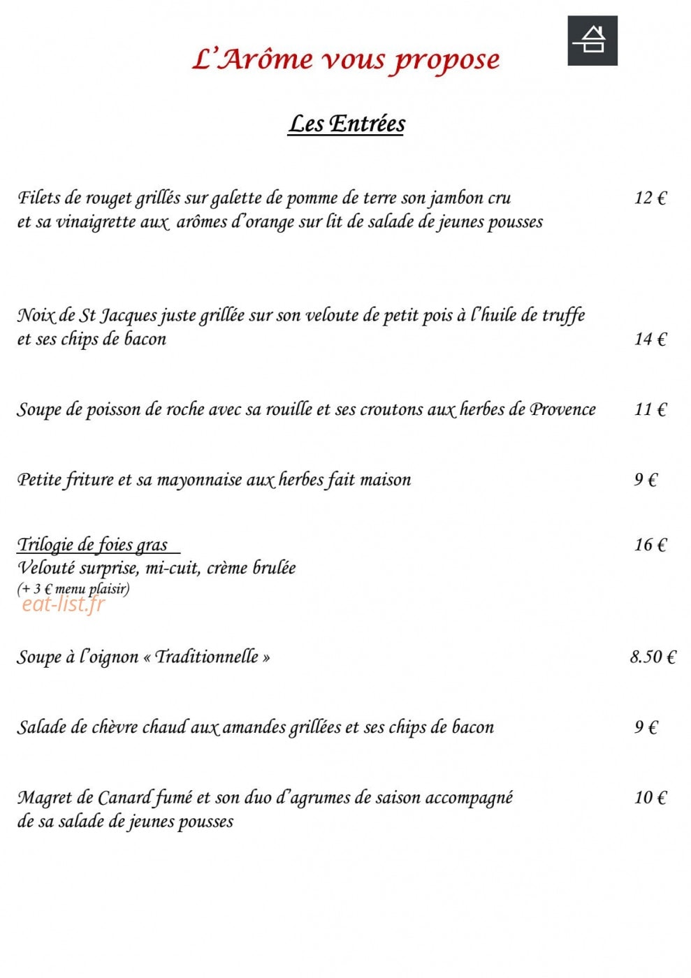 L'Arôme — carte page 4