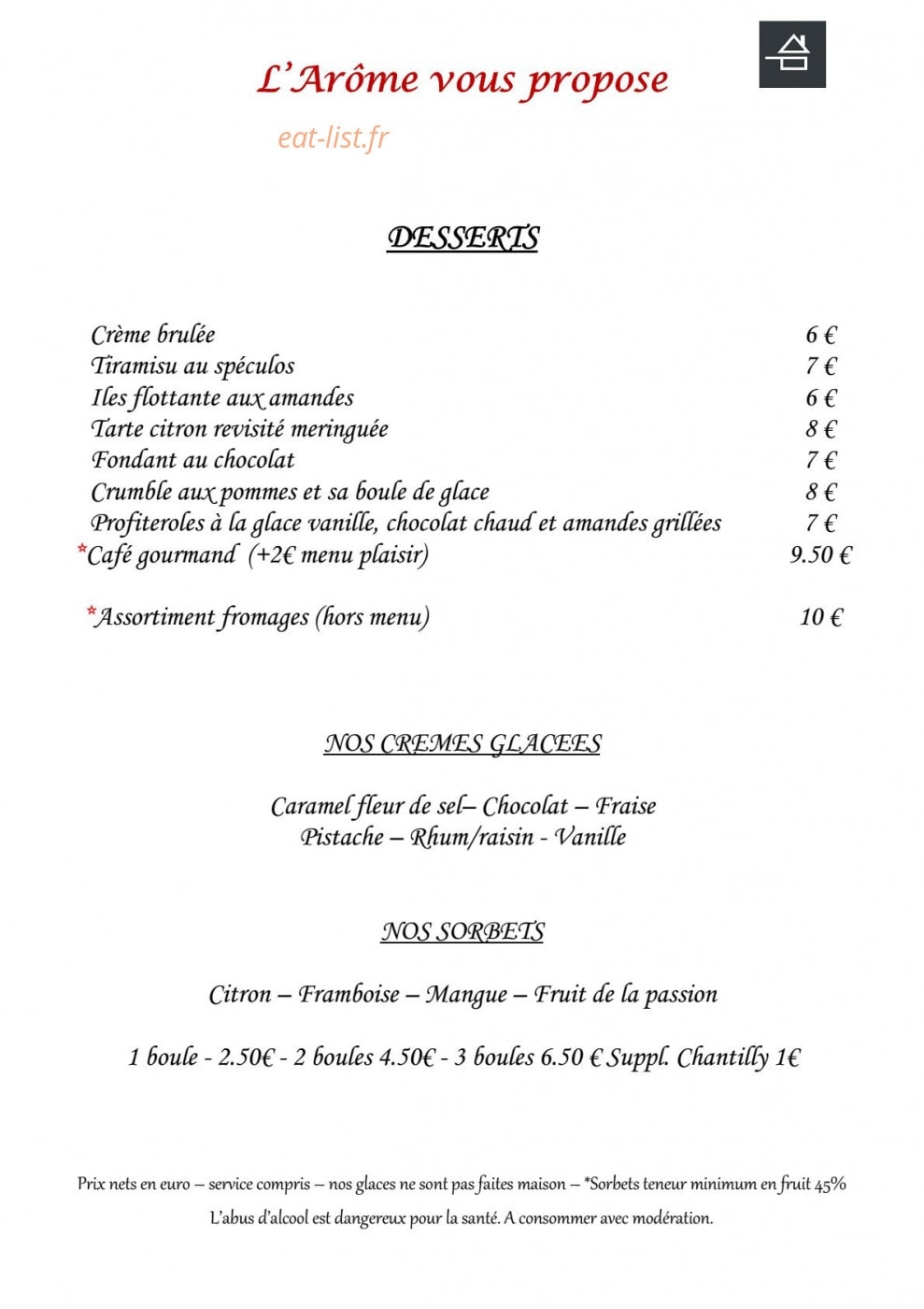L'Arôme — carte page 7