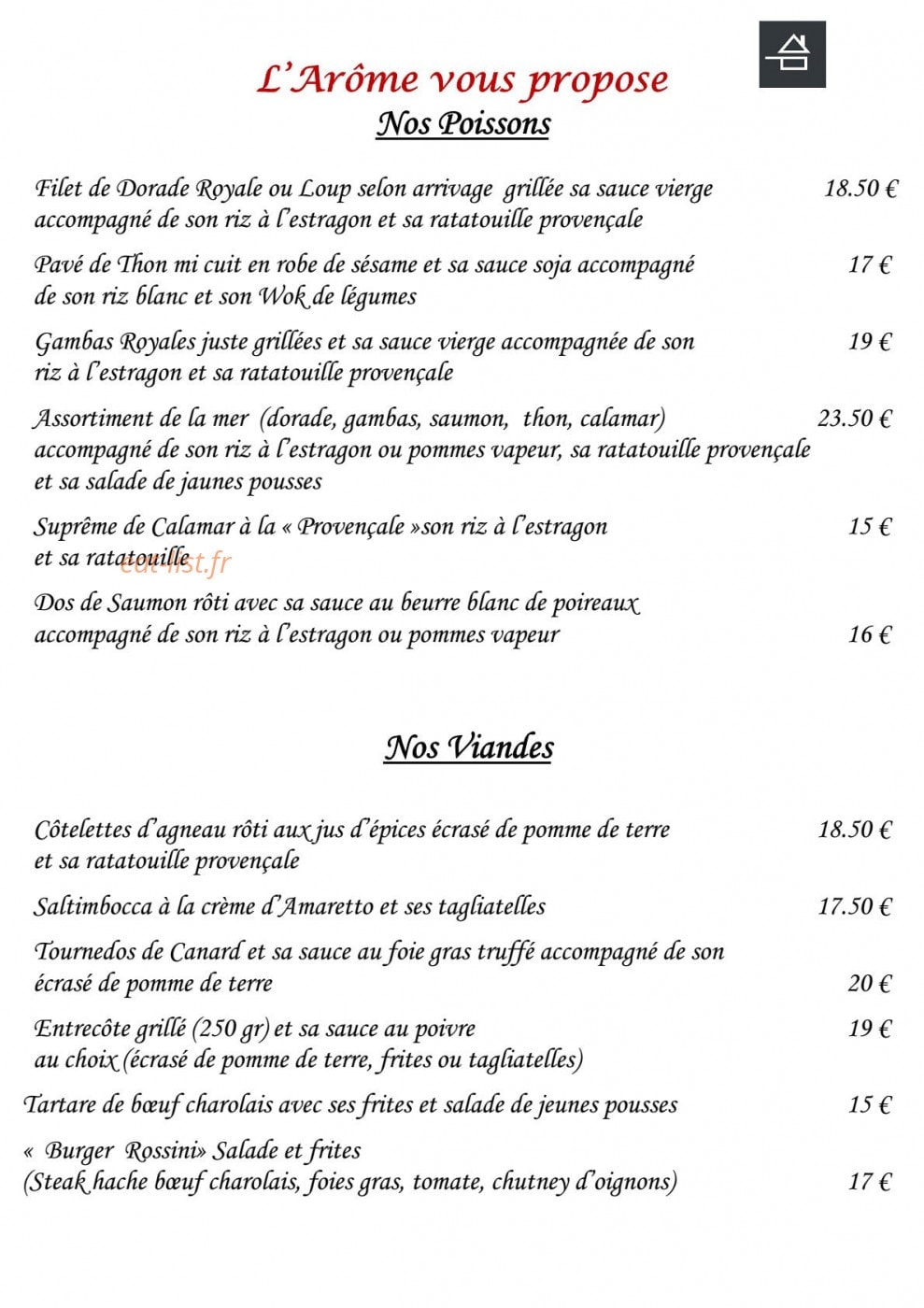 L'Arôme — carte page 5