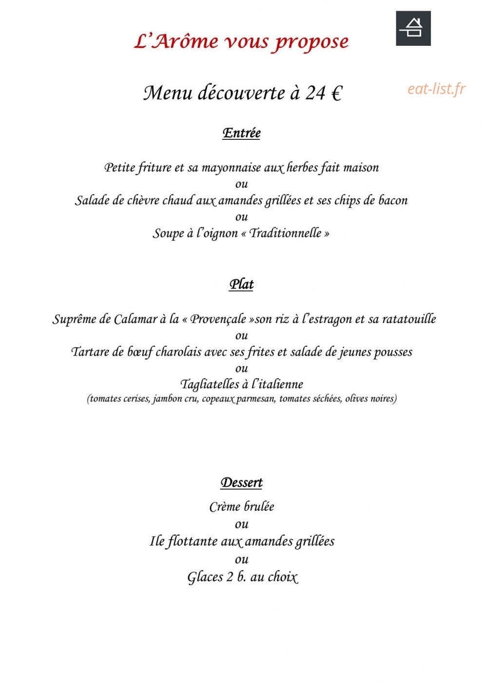 L'Arôme — carte page 3