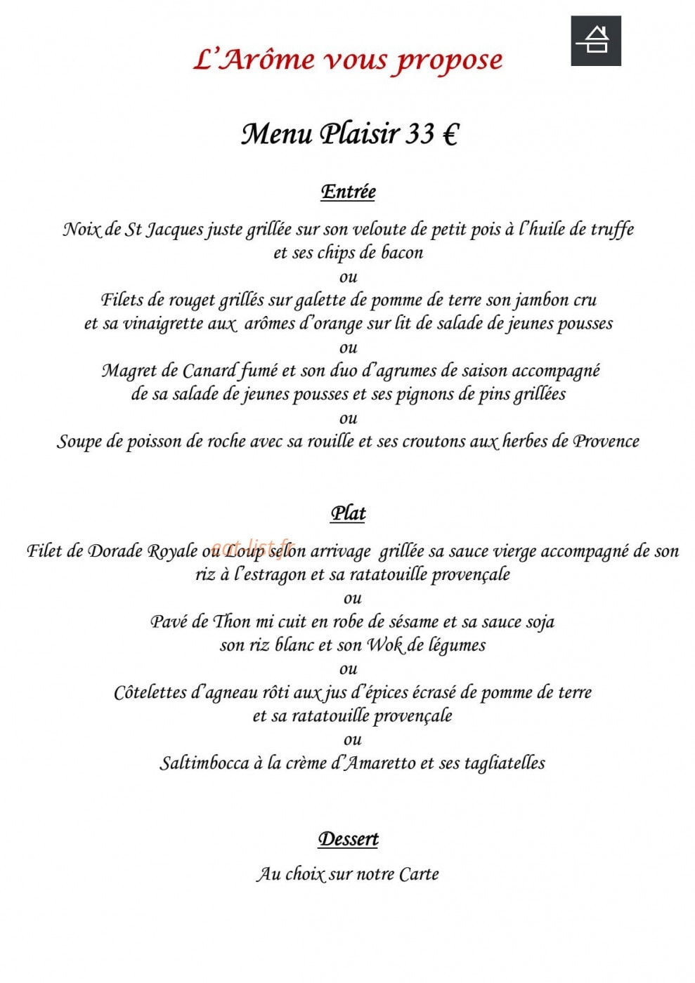 L'Arôme — carte page 2