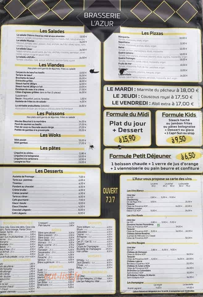 L'Azur — carte page 1
