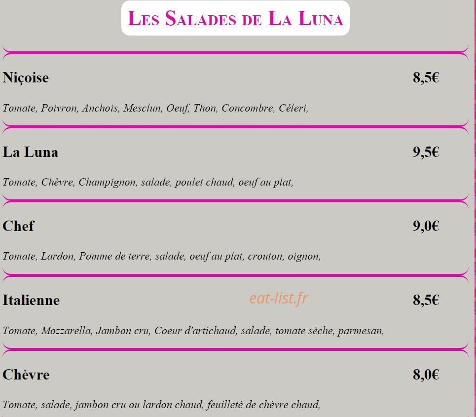 La Luna — carte page 7