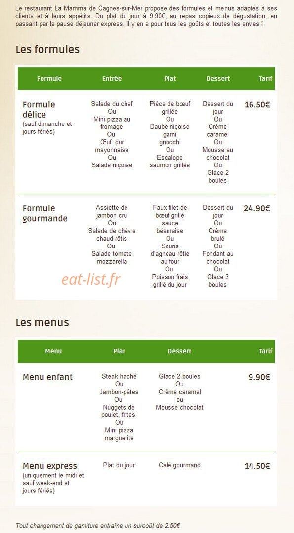 La Mamma — carte page 1