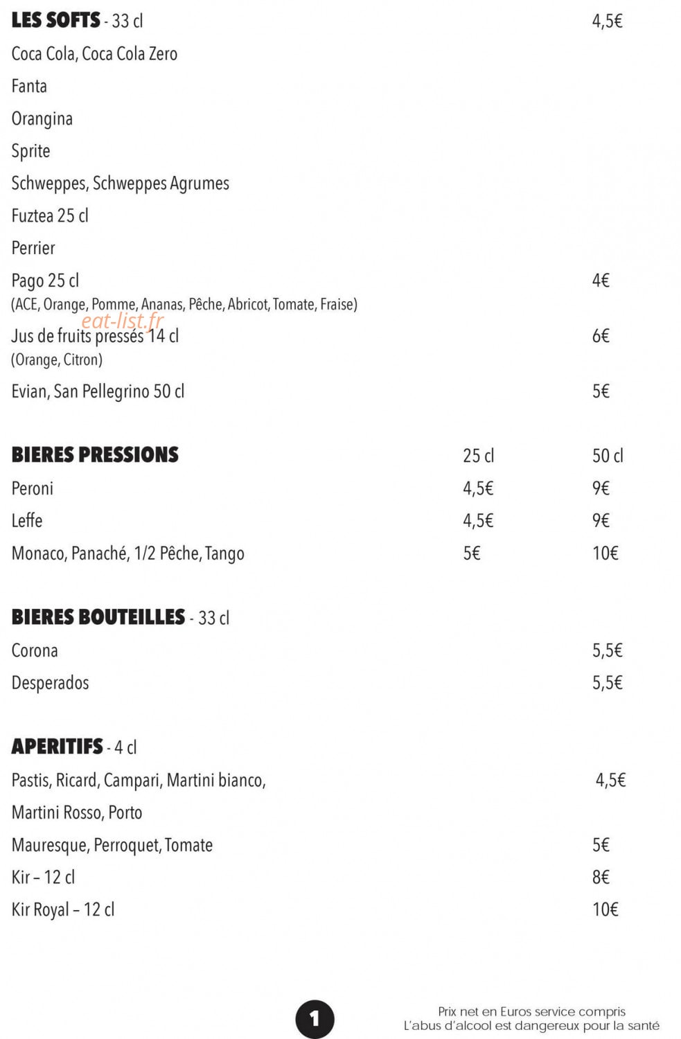 La Plage Seaside — carte page 7