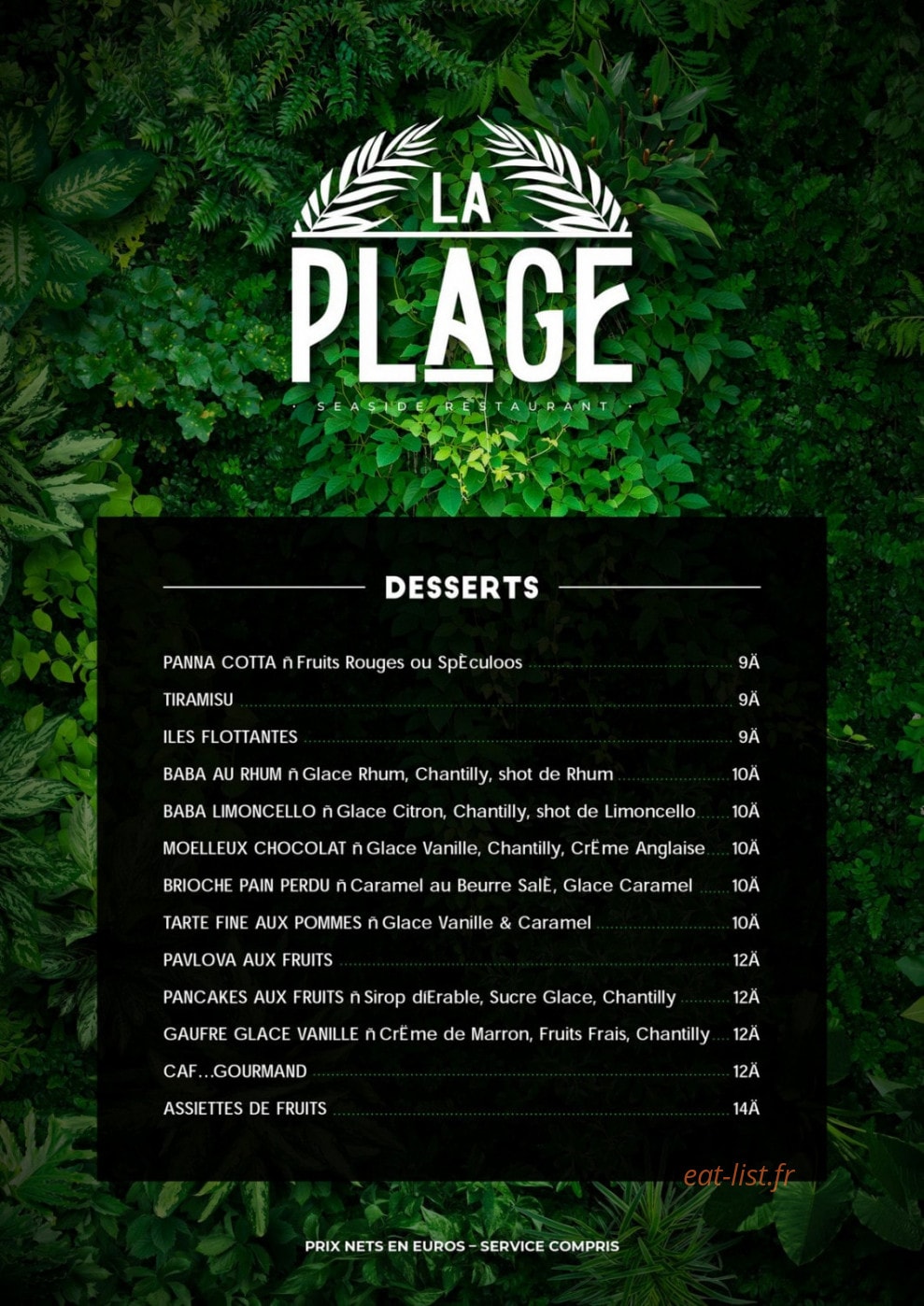 La Plage Seaside — carte page 5