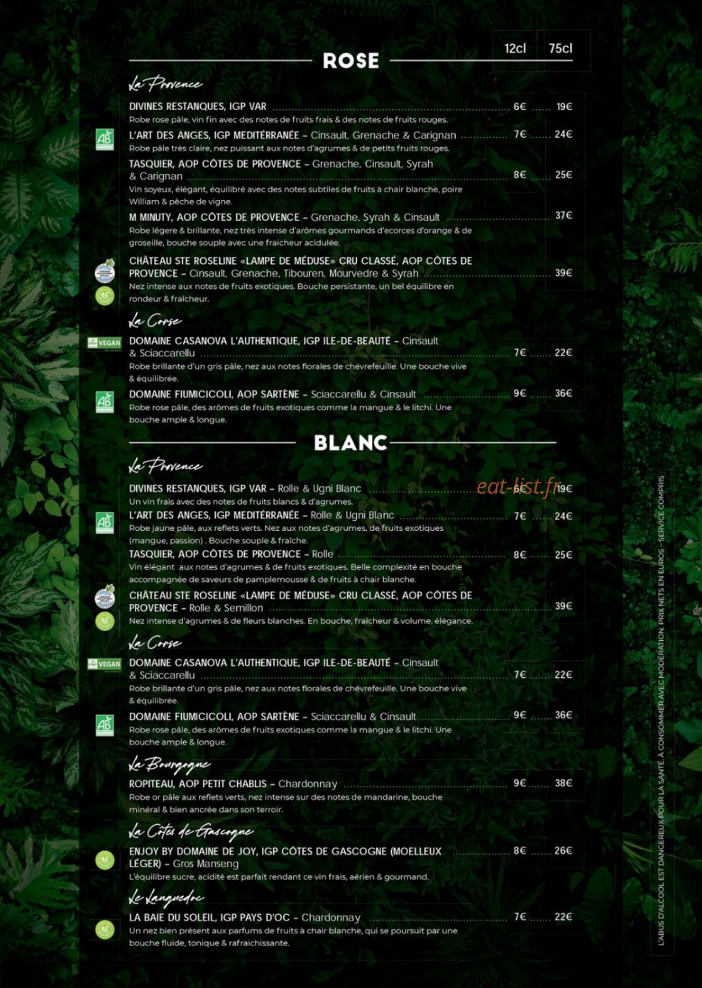 La Plage Seaside — carte page 12