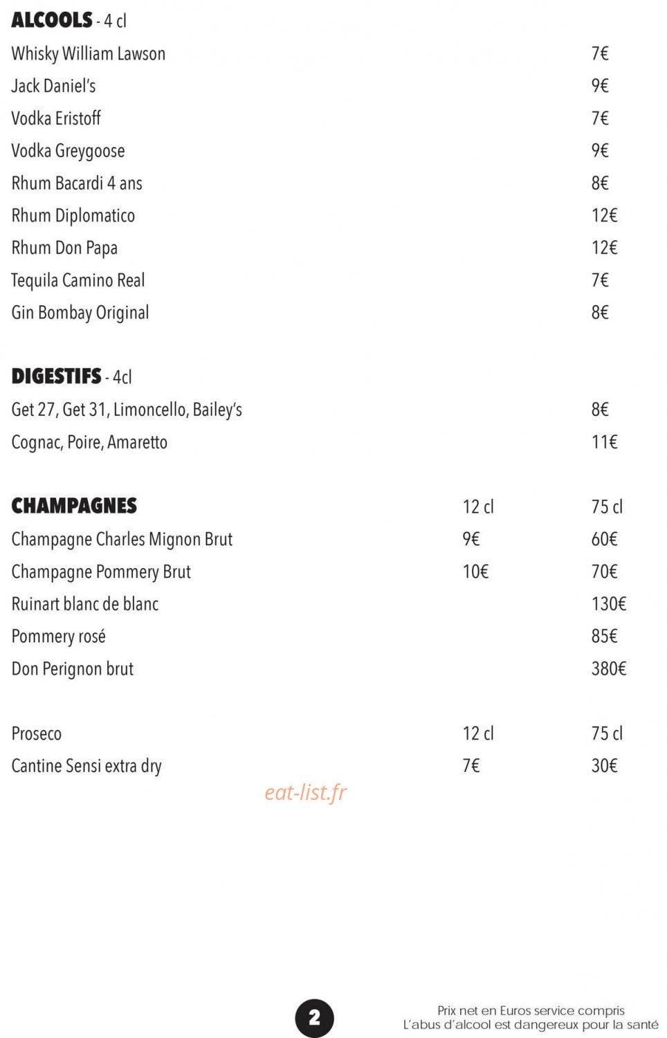La Plage Seaside — carte page 8