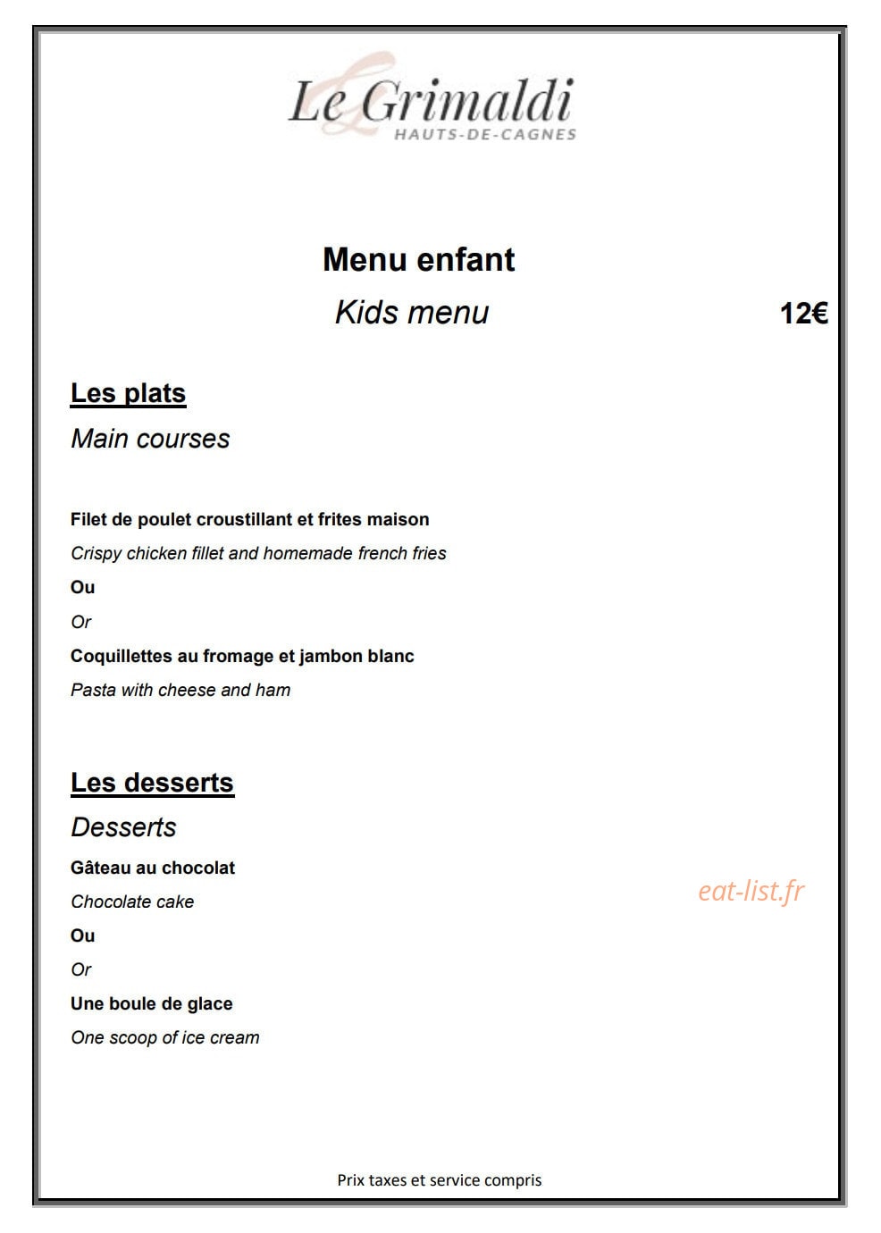 Le Grimaldi — carte page 4