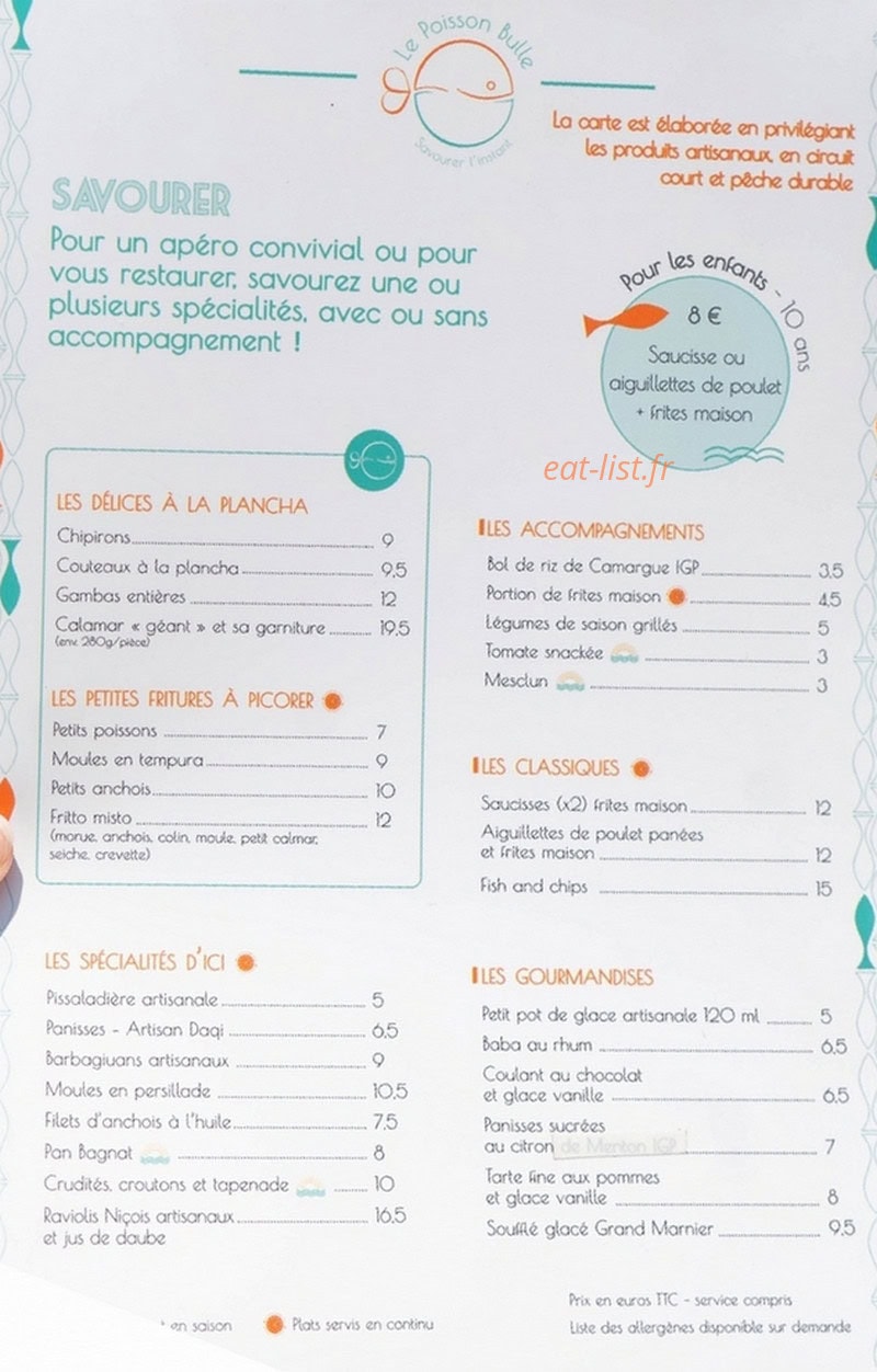 Le Poisson Bulle — carte page 1