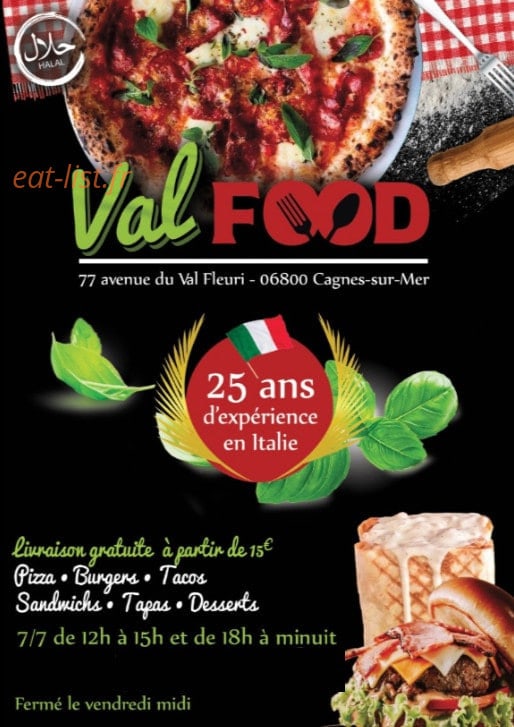 Le Val Food — carte page 1