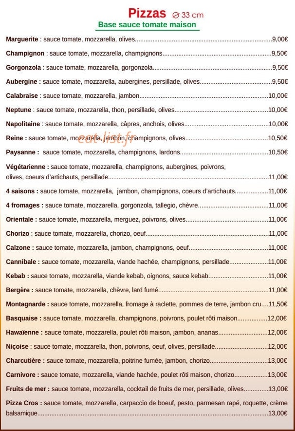 Pizza Cros — carte page 3