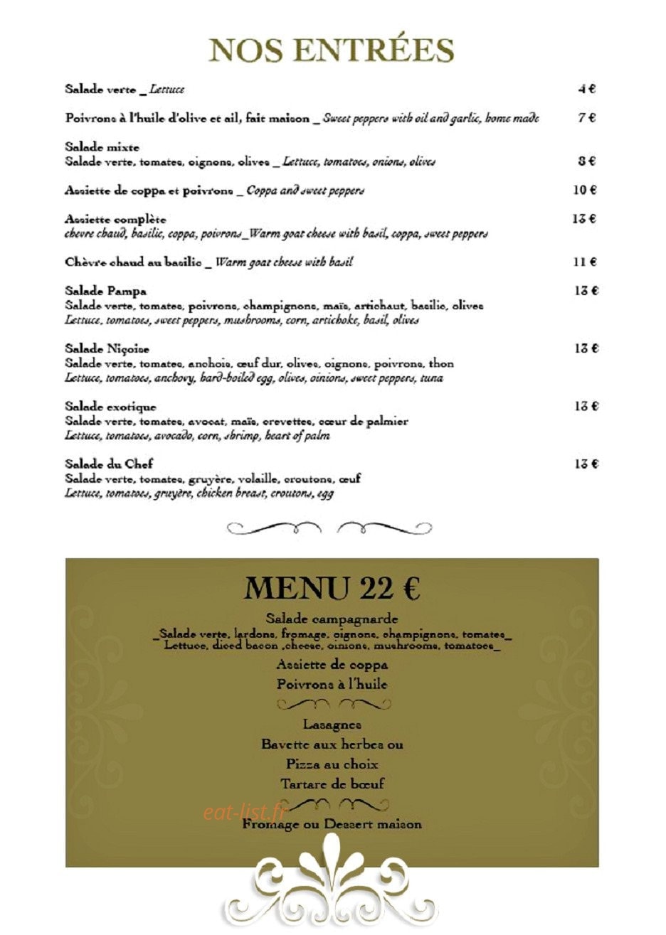 Pizza Pampa — carte page 2