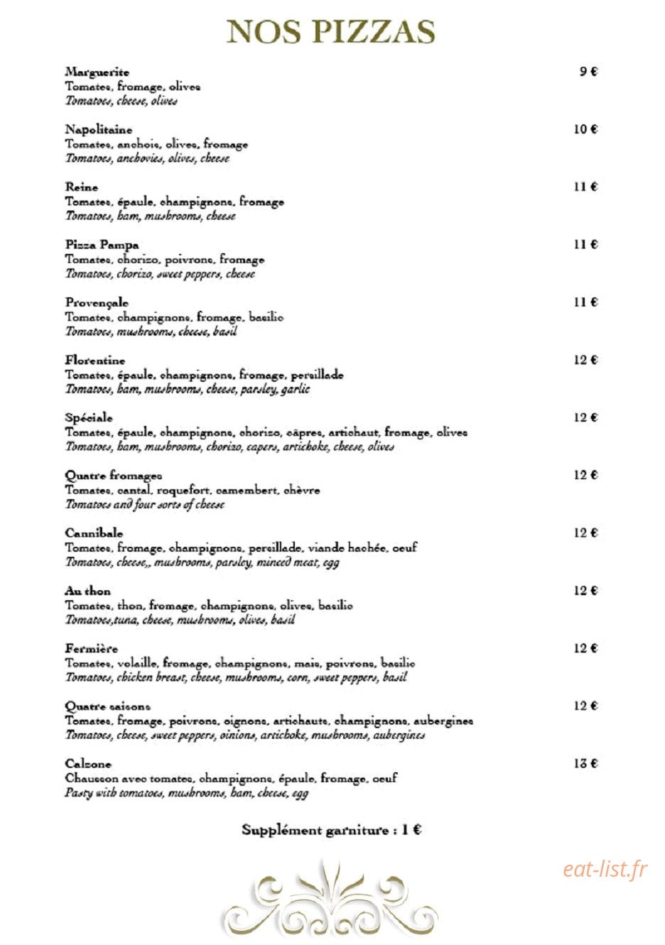 Pizza Pampa — carte page 3