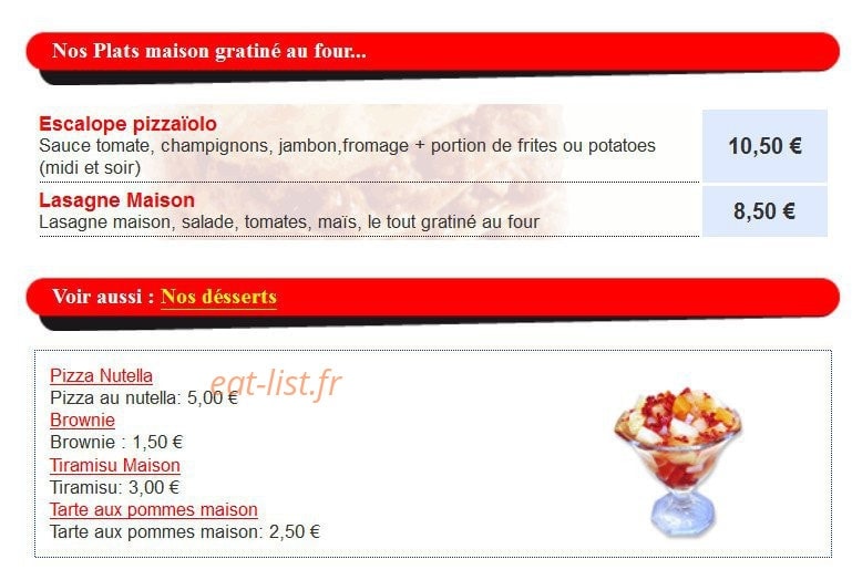 Pizza World — carte page 3