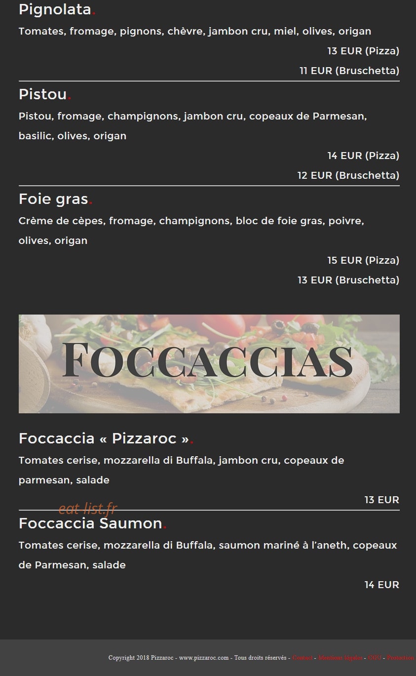 Pizzaroc — carte page 5