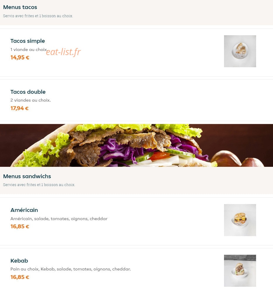 Pop’snack — carte page 1