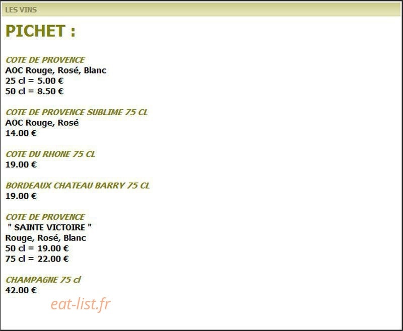 Restaurant le Flober — carte page 10