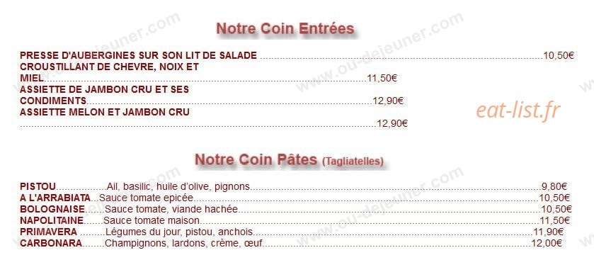 Restaurant Le Jimmy's — carte page 3