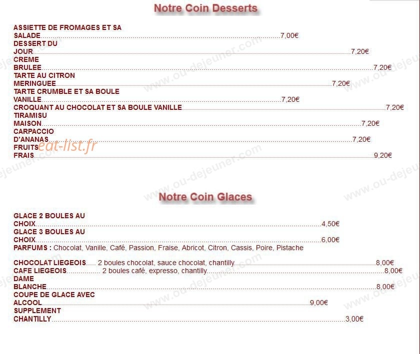 Restaurant Le Jimmy's — carte page 6