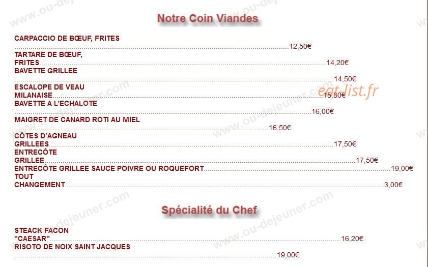 Restaurant Le Jimmy's — carte page 4