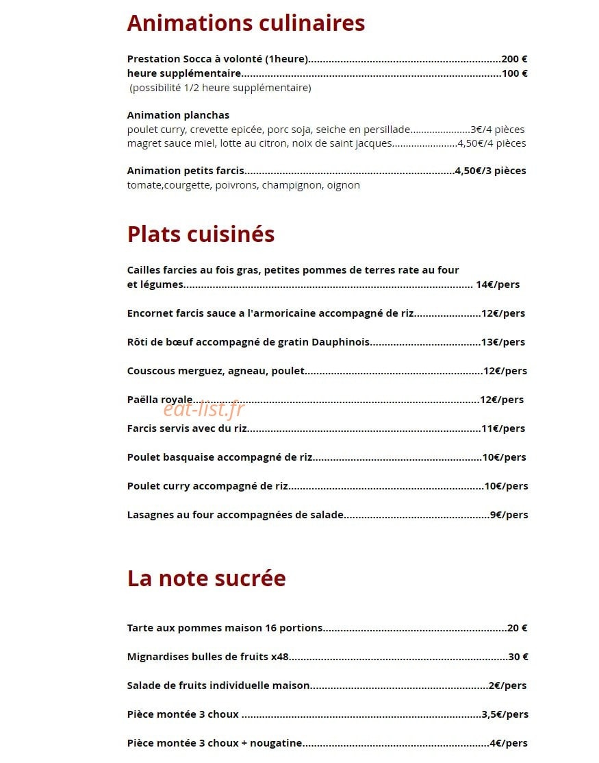 Socc'Appétit — carte page 2