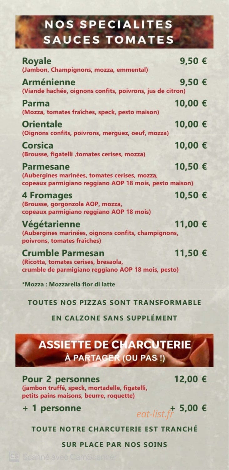 Sorrentino Pizza — carte page 2