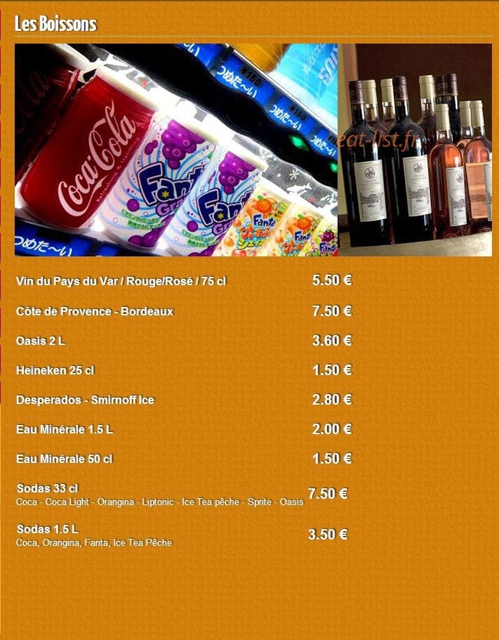 Stop Pizza — carte page 9