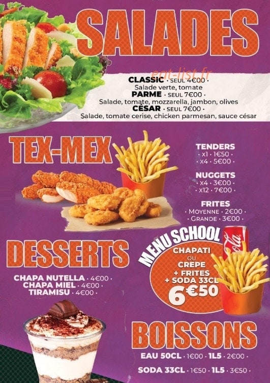 Street Food — carte page 4