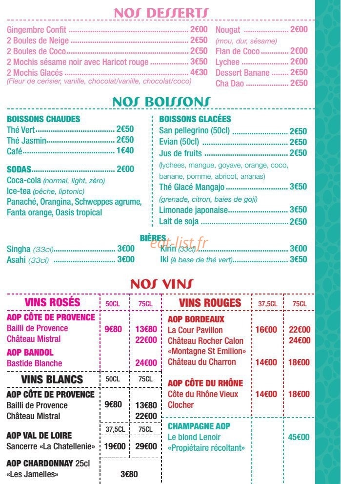 Sushi Délice — carte page 7