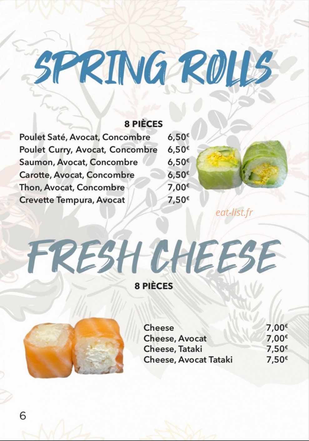 Tn Sushi — carte page 6