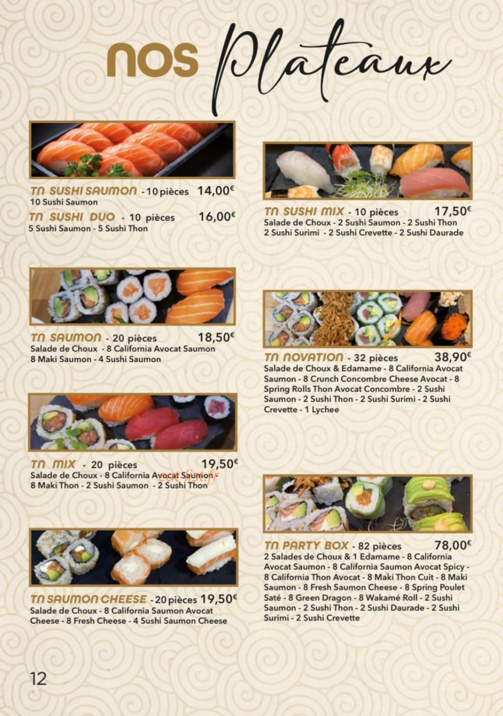 Tn Sushi — carte page 12