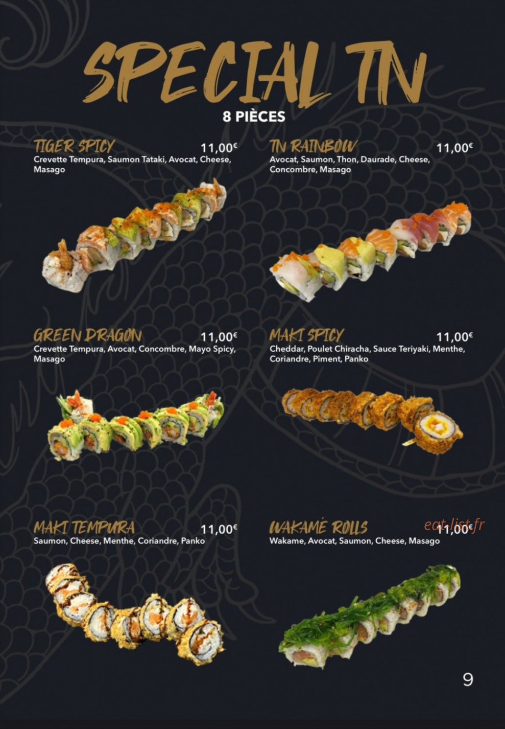 Tn Sushi — carte page 9