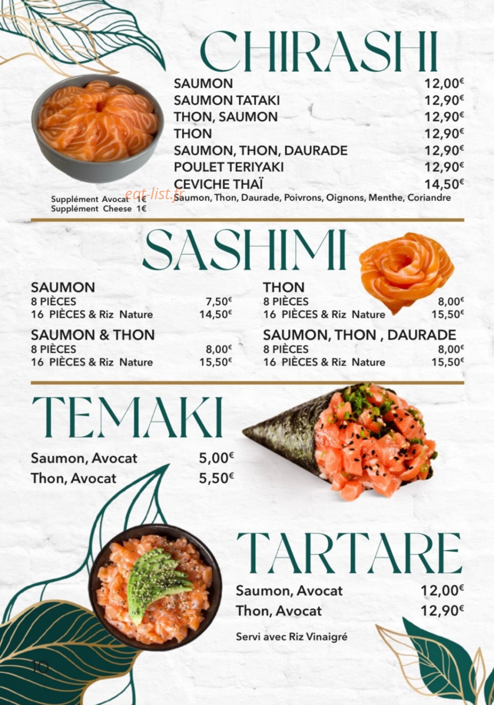 Tn Sushi — carte page 10