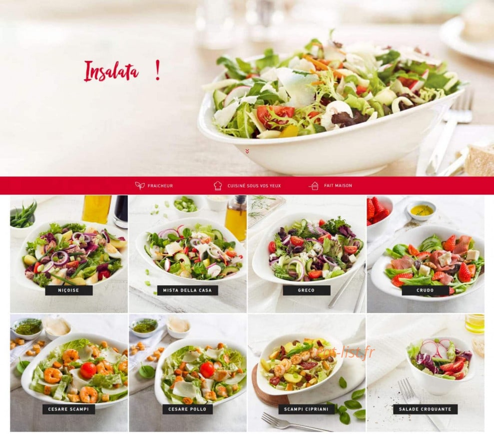 Vapiano — carte page 1