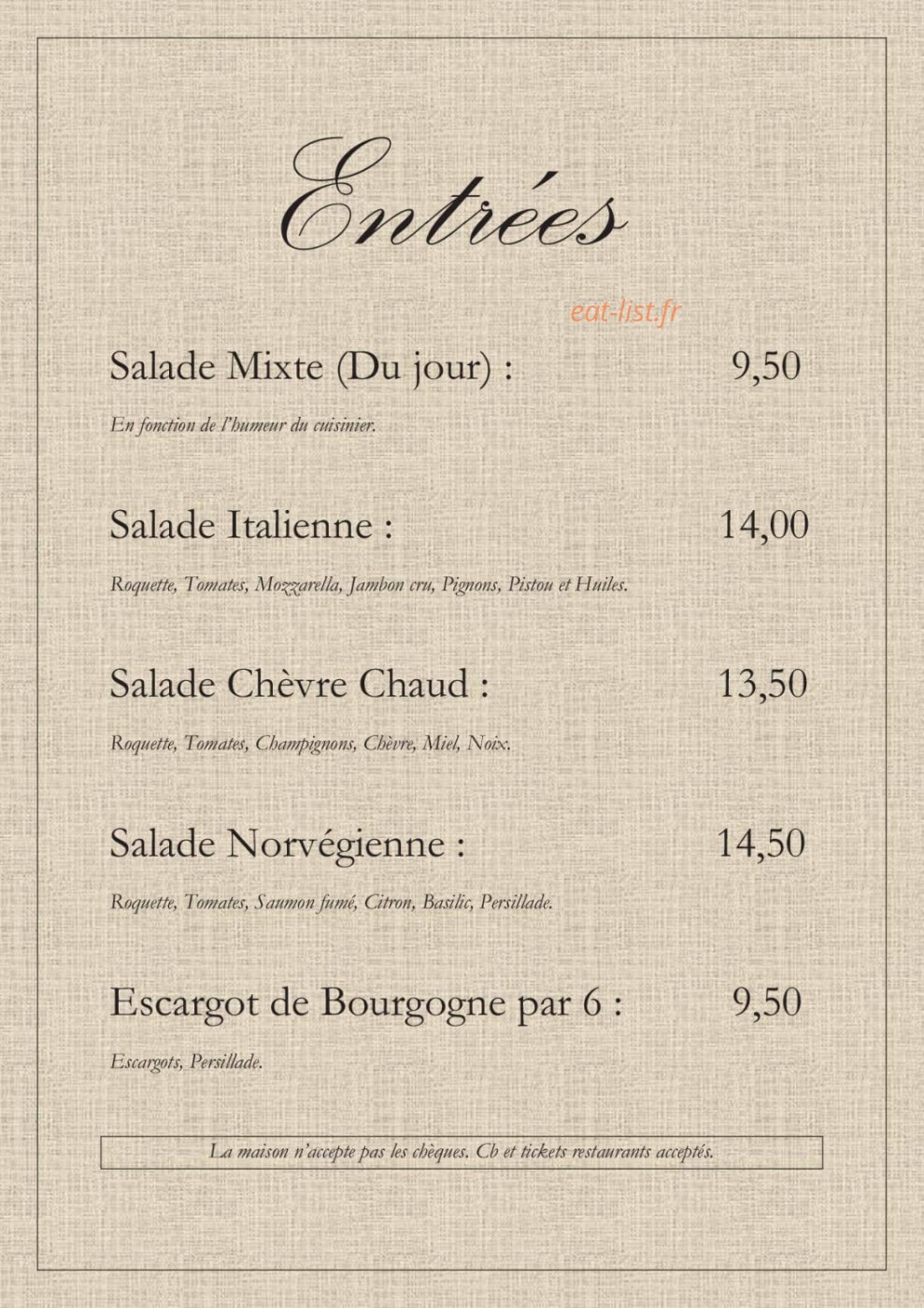 La Gargotte — carte page 2