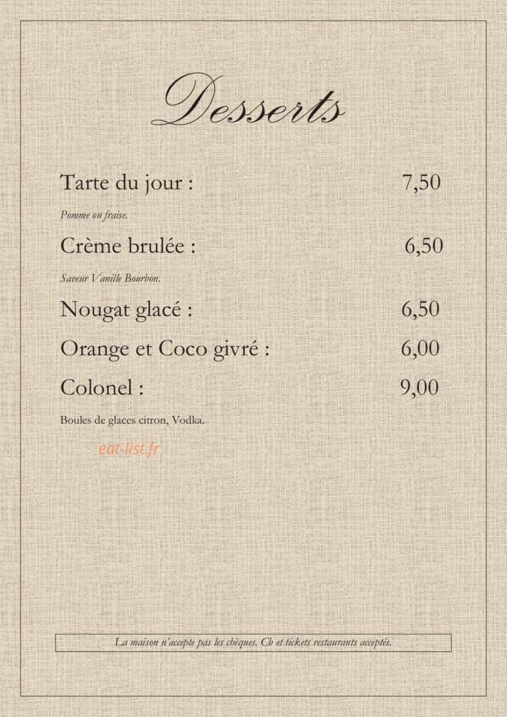 La Gargotte — carte page 6