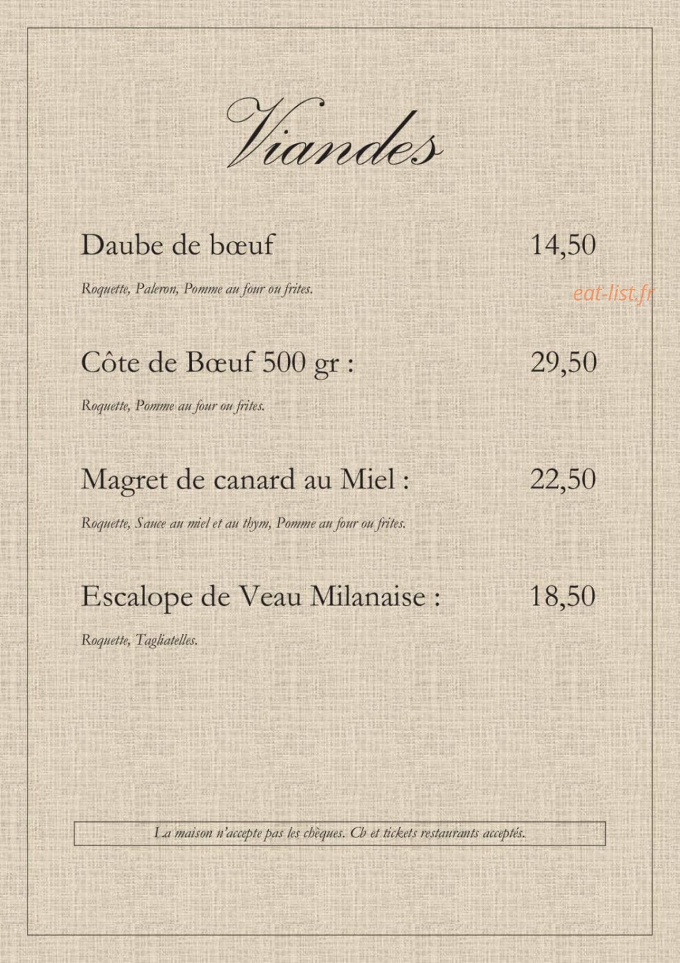 La Gargotte — carte page 3
