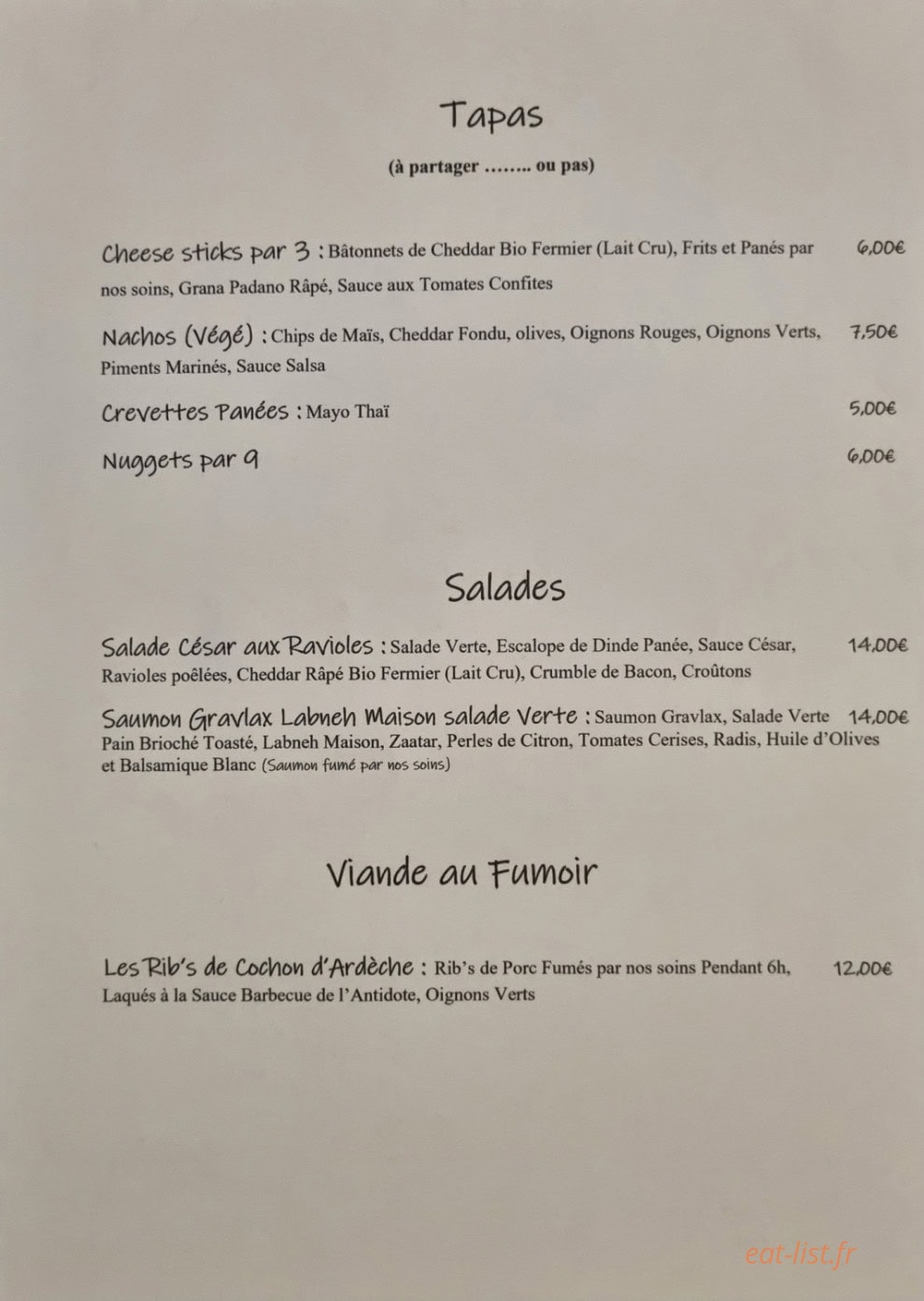 L'Antidote — carte page 2