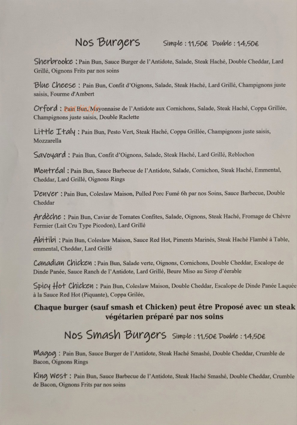 L'Antidote — carte page 1