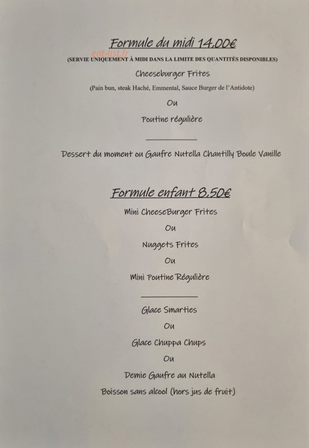 L'Antidote — carte page 3