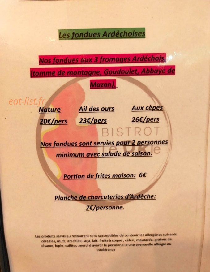 Bistrot le dklé — carte page 3