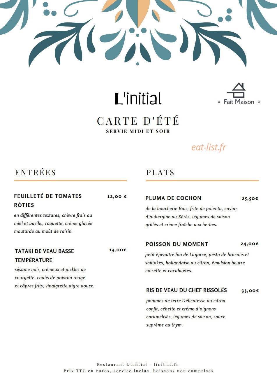 L'initial — carte page 1