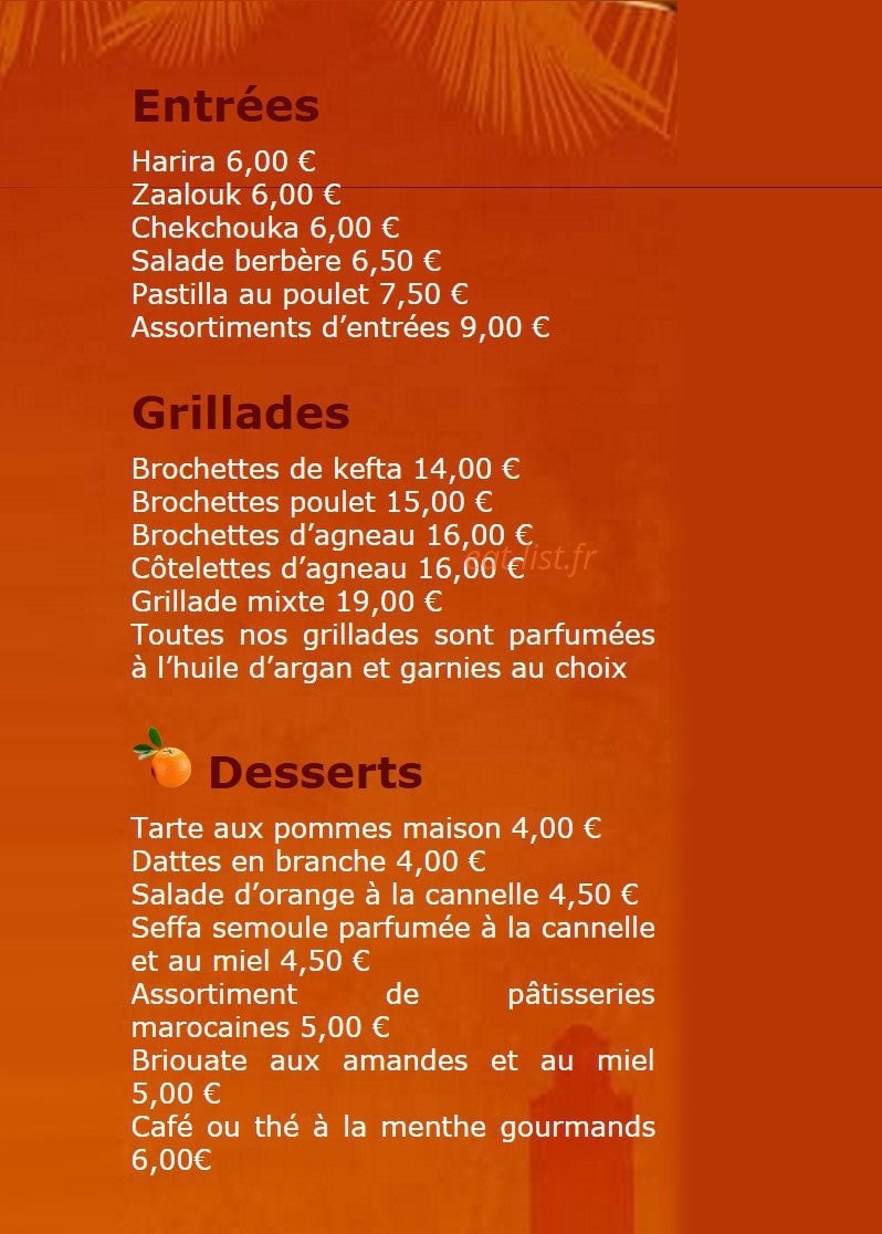 Les Jardins de Marrakech — carte page 2