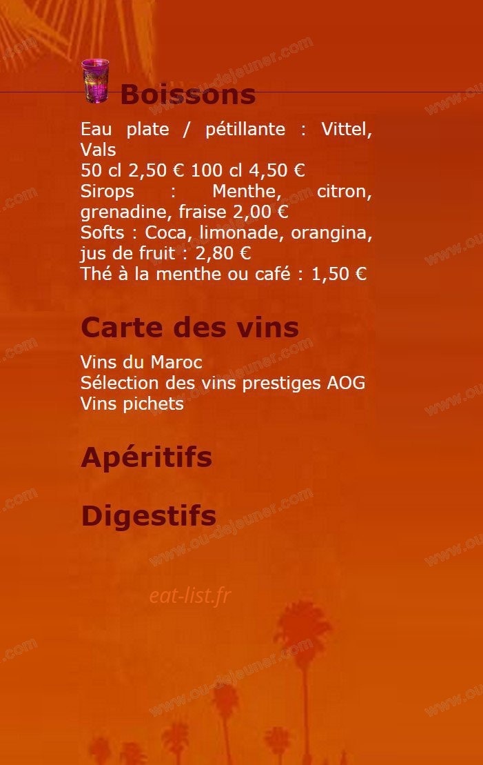 Les Jardins de Marrakech — carte page 3