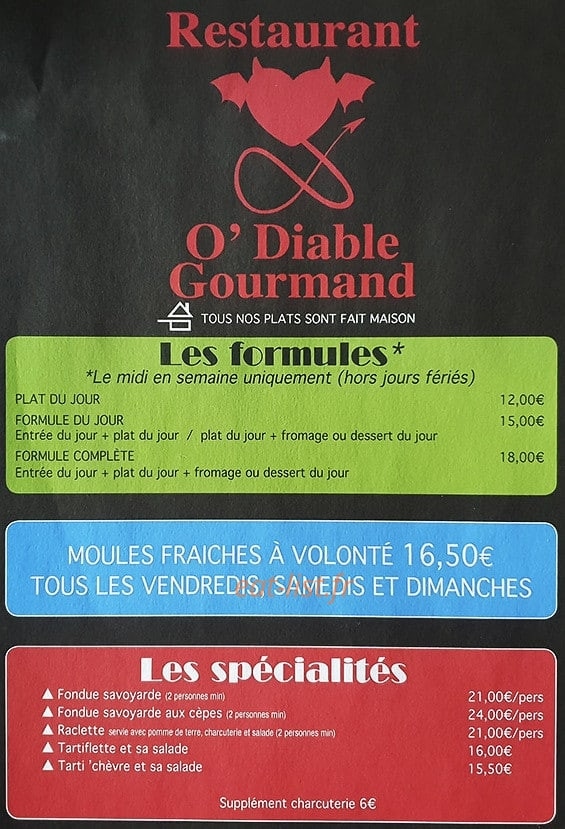 O'grill — carte page 1