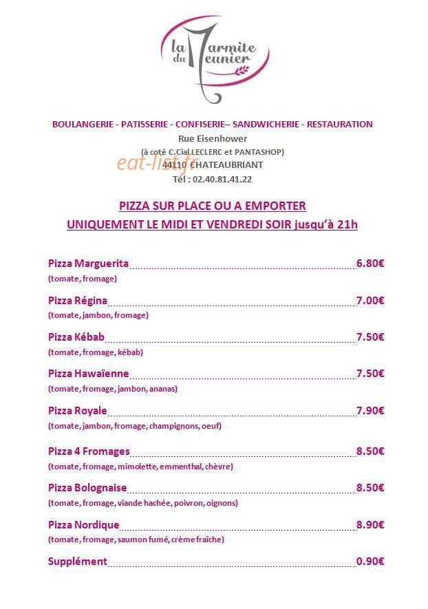 Restaurant L'Epicurie — carte page 1