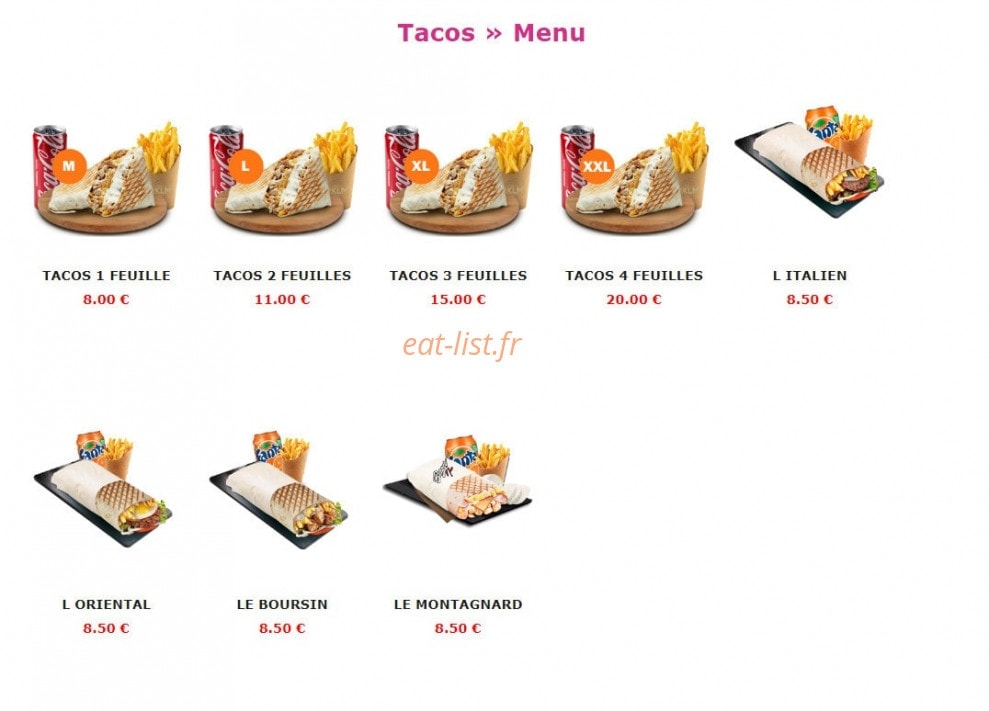 Burger Nine — carte page 2