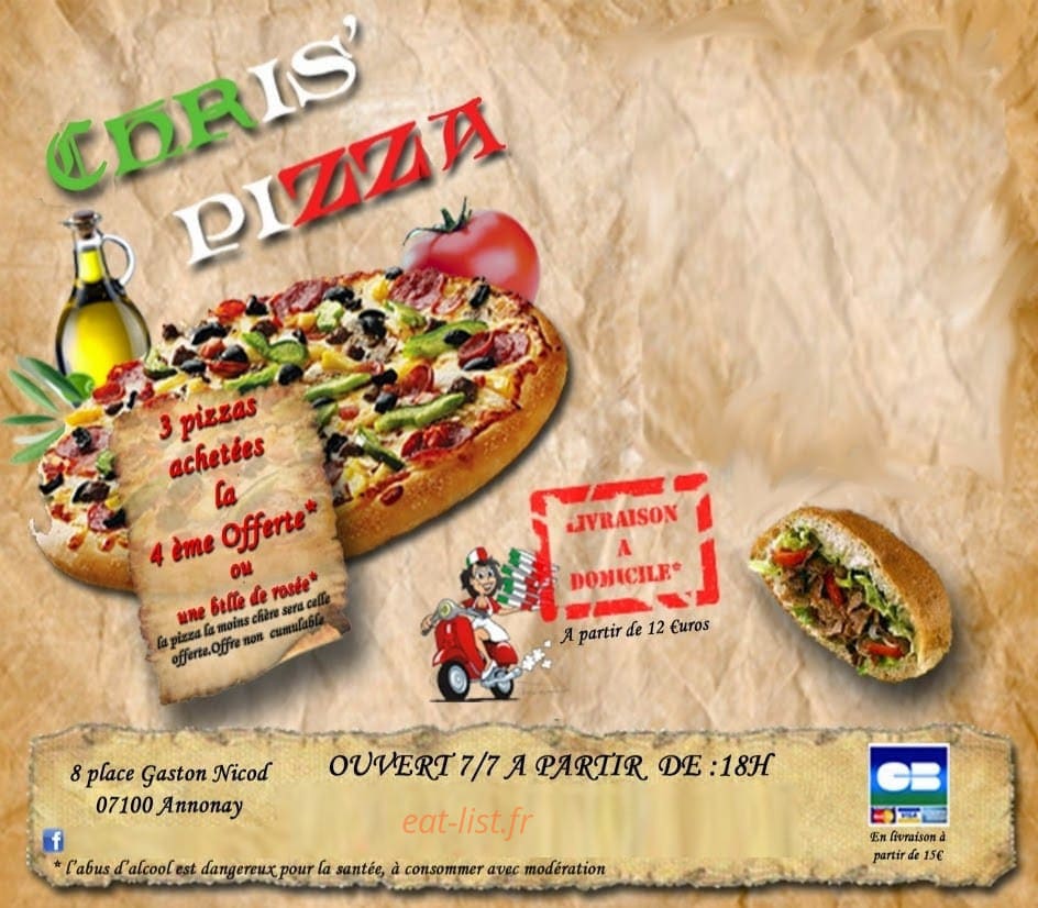 Chris' Pizza Le Celtic — carte page 1