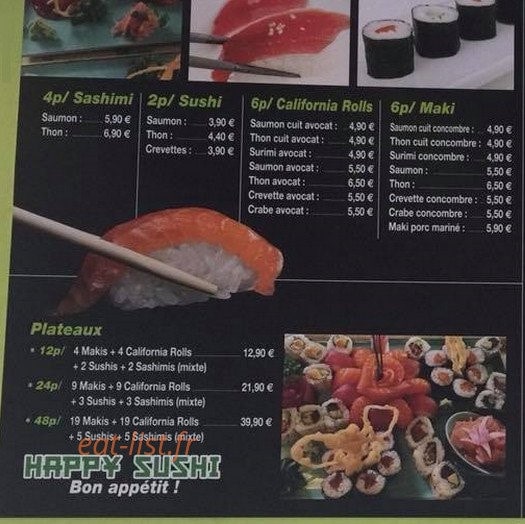 Happy sushi — carte page 2